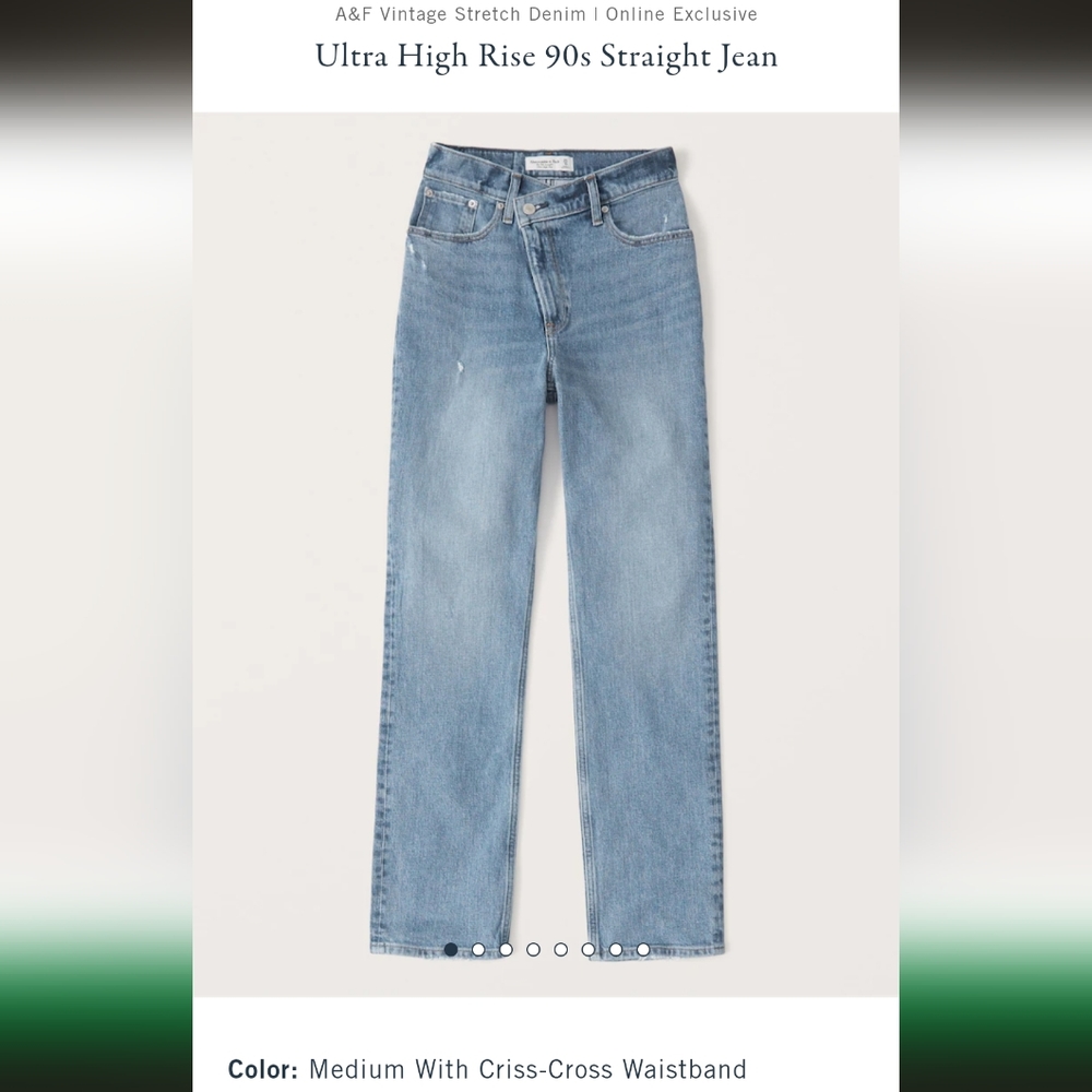 BNWT Abercrombie & Fitch Ultra High Rise 90s Straight Jeans